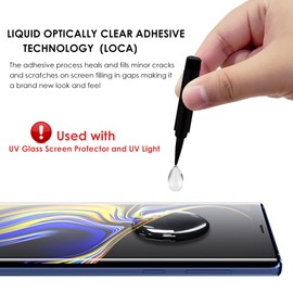 Akcoo [10 Pack] UV Adhesive for UV Tempered Glass film,[Rapid solidification][Fingerprint Unlock compatible][Easy to remove] Loca UV Glue for all models of UV Screen Protector