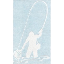 Right Now Decals Fly Fishing Fisherman Trout Fish - Cars Trucks Moped Helmet Hard Hat Auto Automotive Craft Laptop Vinyl Decal Store Window Wall Sticker 04049