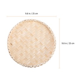 Handwoven Bread Basket Decorative Storage Plate Household Dustpan Multi functional Fruit Tray Rustic Kitchen Organizer Woven Basket Tray