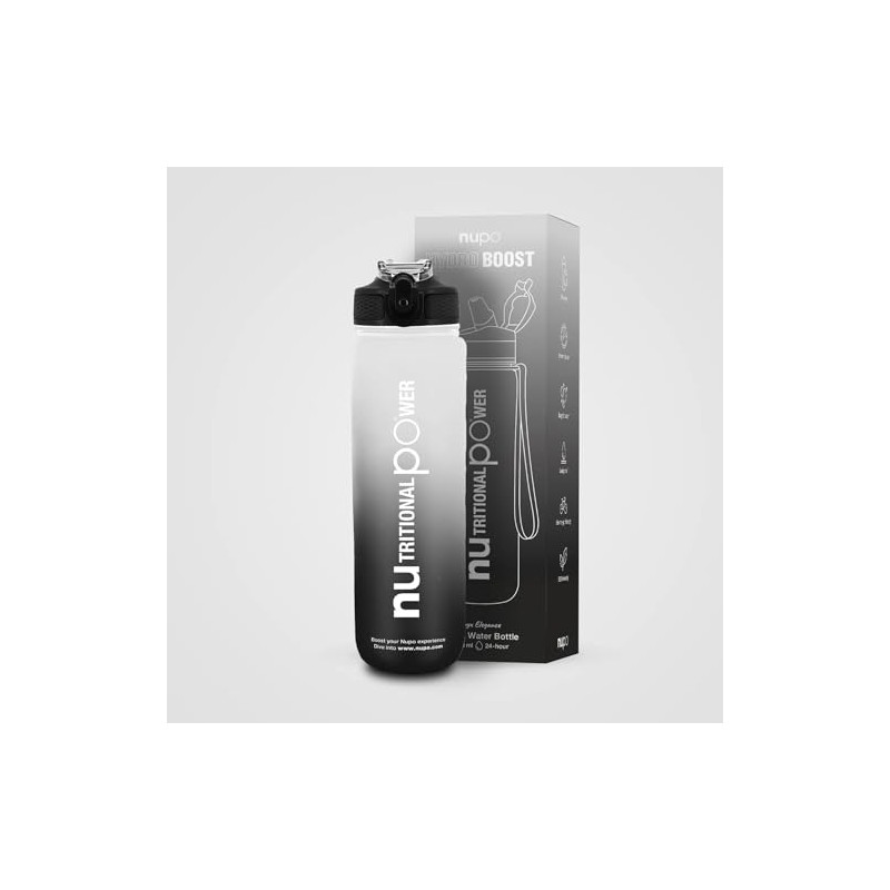 NUPO Smart Water Bottle - Onyx Elegance Black| Boost your