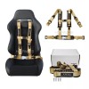 ANIKI KHAKI 4 POINT AIRCRAFT BUCKLE SEAT BELT HARNESS w/