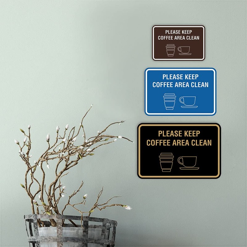 Classic Framed Please Keep Coffee Area Clean Sign (Black) -