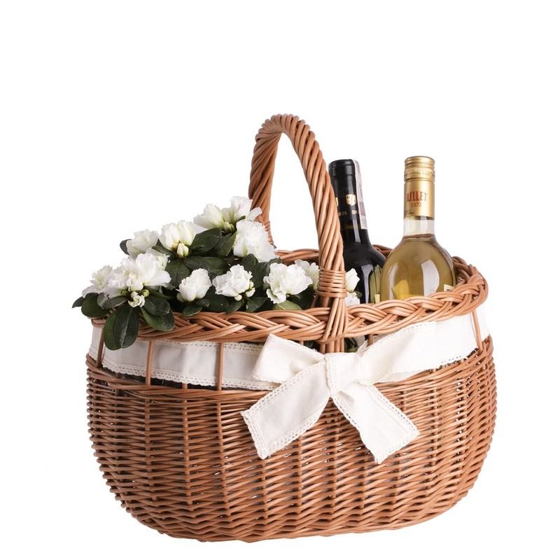 e-wicker24 Wicker Shopping Basket - Natural Colour - Gift Basket