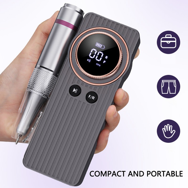 Nail Drill Machine Portable High Speed 35000RPM Rechargeable Nail Art