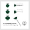 3Pairs CZ Stud Flat Screw Back Earring Studs for Women,