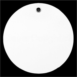 50 Pack - CleverDelights White Plastic Tags - 2" Round - Tear-Proof and Waterproof - Inventory Asset Identification Price Tags