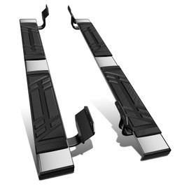 DNA MOTORING 6.5" Running Boards Side Steps Compatible with Ford F150 Standard Cab 2015-2024, F250 / F350 Super Duty Standard Cab 2017-2024, STEPB-U-F25017-T1-S