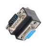 cablecc 90 Grad nach unten abgewinkelter DB9P-Stecker auf D-Sub-RS232-9-Pin-Verlängerungsadapter
