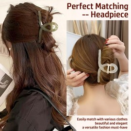 Claw Clips, Hair Claws Clip, Non-Slip Strong Hold Elegant Earthy Colors Jelly Large Claw Clip for Thick Thin Curly Long Hairs (4 Pcs)