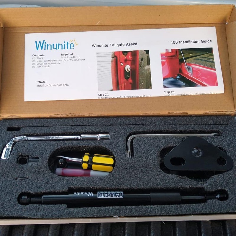 Winunite Compatible with 2015-2025 F150 Tailgate Assist – Stainless Steel