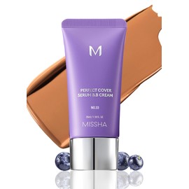 MISSHA M PERFECT COVER SERUM BB CREAM No.33 Tan -Tan with Warm Undertone, BB Cream by Cardi B Pick, Skin Tint, Tinted Moisturizer, Skin Care Foundation Makeup, Korean Makeup, 1.18 Fl oz