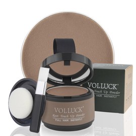 VOLLUCK Root Powder, Long-Lasting Hairline Powder for Women and Men, Waterproof Hair Powder, Root, Hairline, Concealing for Thin Spots, Bald Spots, Grey Hair Covering, 4 g (Light Brown)