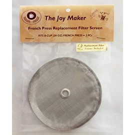 The Joy Maker French Press Replacement Filter Screen, 2 pack for 8 Cups Fits 8-cup (34oz) - 4 inch in dia.