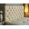 CROWNBEDSUK DIAMANTE FAUX LEATHER HEADBOARD (CREAM, 6FT)