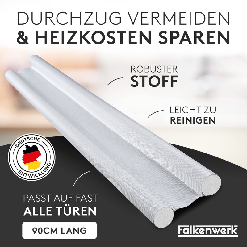 FALKENWERK Draught Excluder for Doors [Set of 2] - Cut