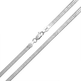 SA Chains 4mm Sterling Silver 925 Italian Herringbone Chain Necklace Bracelet Anklet with Lobster Claw Clasp - inch 6"/15cm