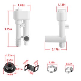 Manicar Replace Compatible with Dometic 385230335 Traveler Lite Vacuum Breaker Kit with Spray Diverter Valve Assembly fit for Dometic 100, 200, 300, 500+, 500H RV Toilets