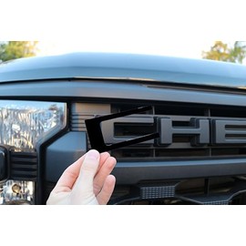 LimitlessParts Custom Grill Letters Inserts Compatible with 2022-2024 Silverado Custom 1/16" ABS Plastic Gloss Black