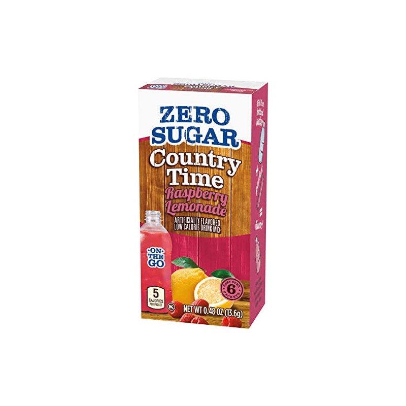 Country Time Zero Sugar Raspberry Lemonade Powdered Drink Mix, 6