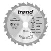 Trend Wood Cordless Circular Saw Blade 168mm Diameter 20mm Bore