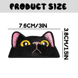 GroveEss Cat Face Iron on Patch for Clothes,Cute Embroidered Ironable Patch,Embroidery Appliques Badge Sew on Patch DIY Accessory for Backpacks Jackets Jeans Bags Craft Making