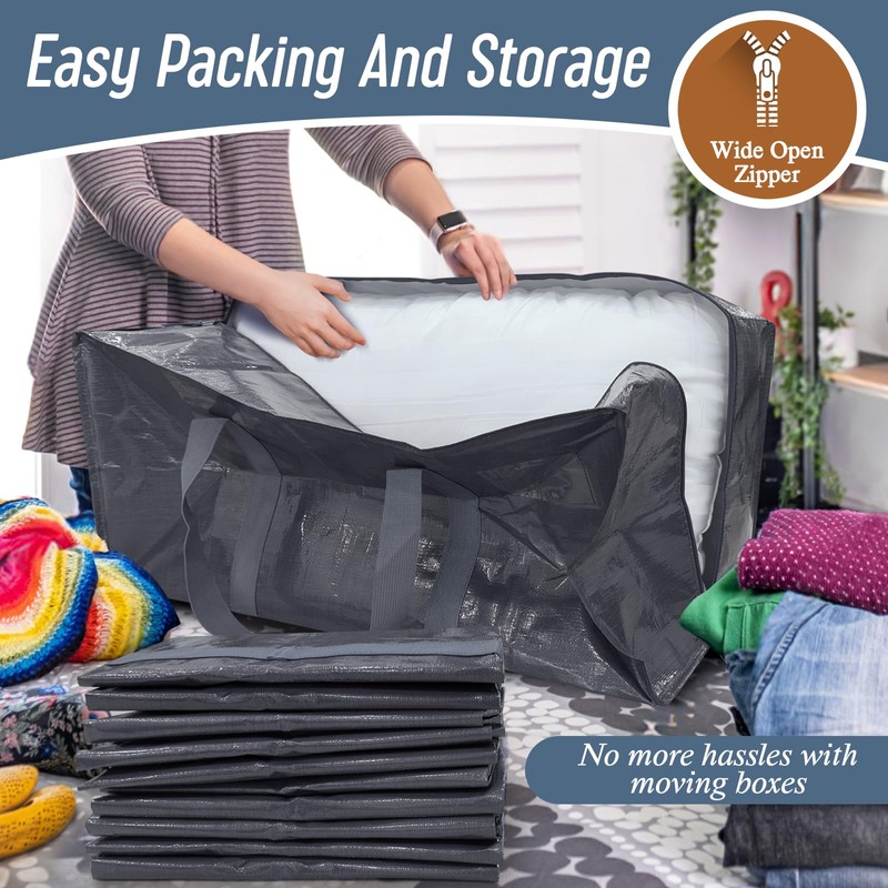 6 Pack Extra Heavy Duty Large Moving Bags with Strong