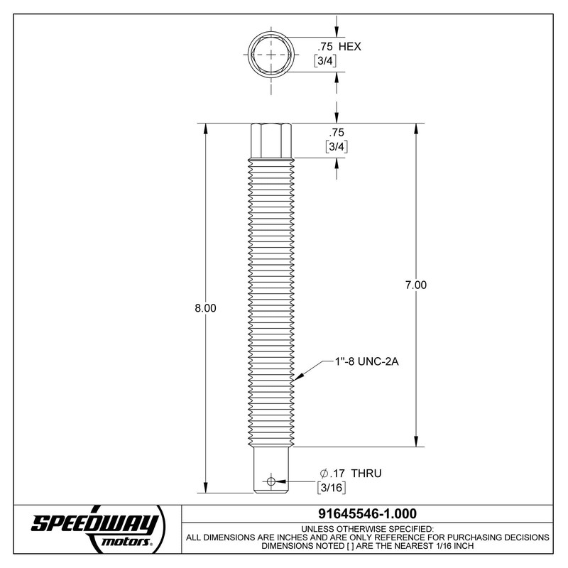Replacement Weight Jack Bolts, Coarse Thread, 1 Inch Bolt Diameter