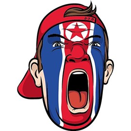 Zirni North Corea Football Fan National Flag Face World Cup Soccer Sticker Decal Design