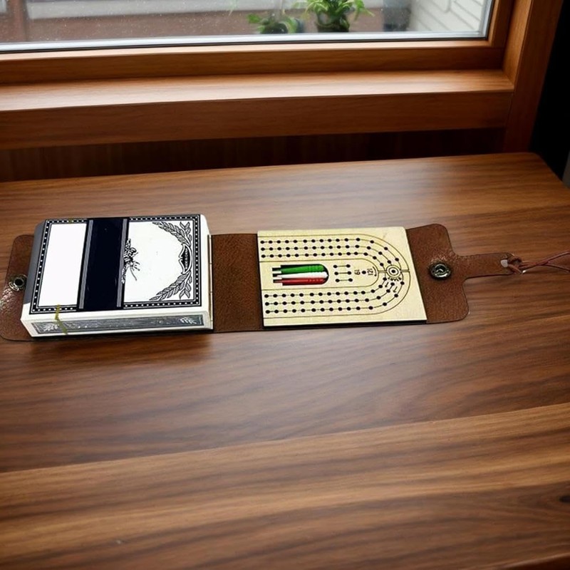 Travel Cribbage Board Game Set, Easily Fits Into Your Bag