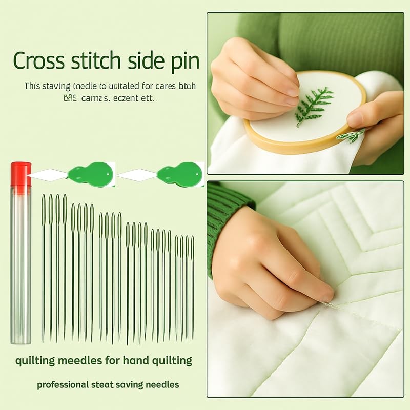 25 Pack Large Eye Needles for Hand Sewing & Embroidery