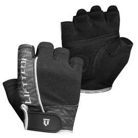 Lift Tech Fitness Reflex Workout Gloves for Women - Gym Gloves for Women Into Weights, HIIT, Strength Training - Weightlifting Gloves for Women with Full Palm Protection - Black & Gray, M