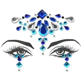 BOSSTER Glitter Face Festival Jewellery 6 Sheets Face Gemstones Crystal Glitter Stones Stickers for Glitter Effect Parties Shows Makeup