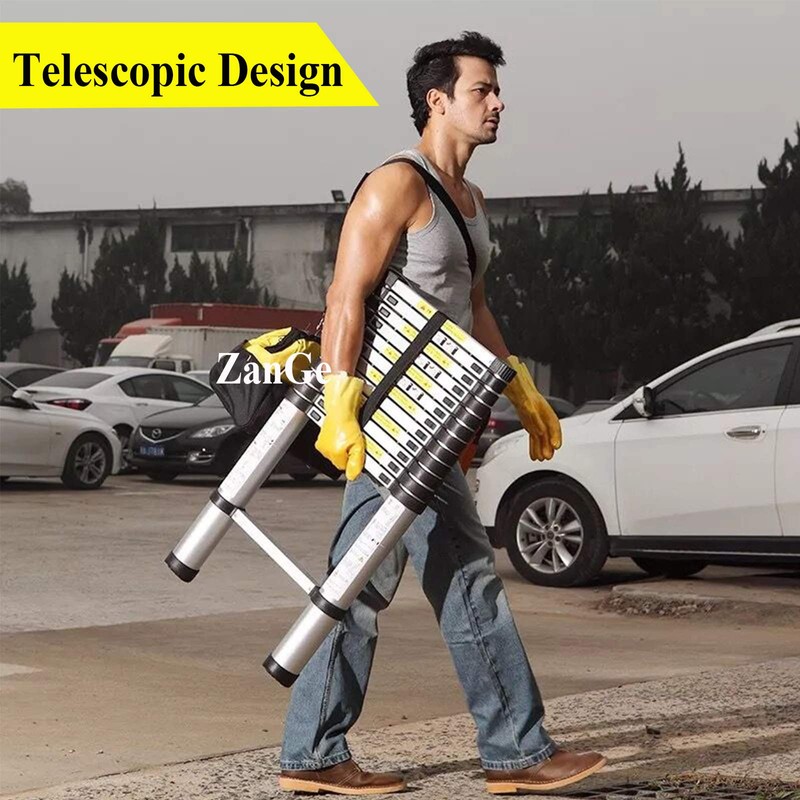 EN131 13 Step 12.5 FT/3.8M Telescoping Multi-Ladder Aluminum Extension Soft