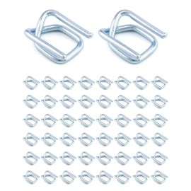 Unbranded 100 PCS Metal Wire Buckle, 1/2" Width, Silver, for Polypropylene Strapping