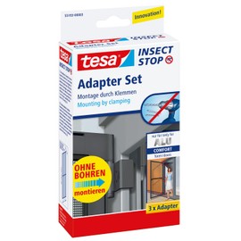tesa Fly Screen Adaptor Set for Aluminium Doors White, 55193-00000-00