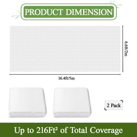 ZYNERY 2 Pack Plant Covers Freeze Protection, 1.2oz/yd² Frost Cloths for Outdoor Plants, Garden Cover Floating Row Covers, Plant Covers for Winter, Frost Blankets for Outdoor Plants - 6.6 x 16.4 Ft