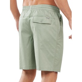 NORTHYARD Mens Casual Shorts-Cotton 9" Golf Beach Drawstring Elastic Waist Work Shorts with Zipper Pockets LODENFROST 2XL