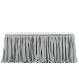 Hrlace Table Skirt with Pleated Ruffles Tutu Table Skirts Romantic Tulle Desk Gauze Table Border Table Decoration for Baby Shower, Wedding, Birthday, Party, Bar, Valentine's Day 0.4 2.75 x 0.77 m