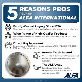 ALFA 28/1612 HC 11-7/8" Replacement Hard Chrome Slicer Blade for Deli Slicers | Replaces Hobart 439870-5 for Hobart Deli Slicers