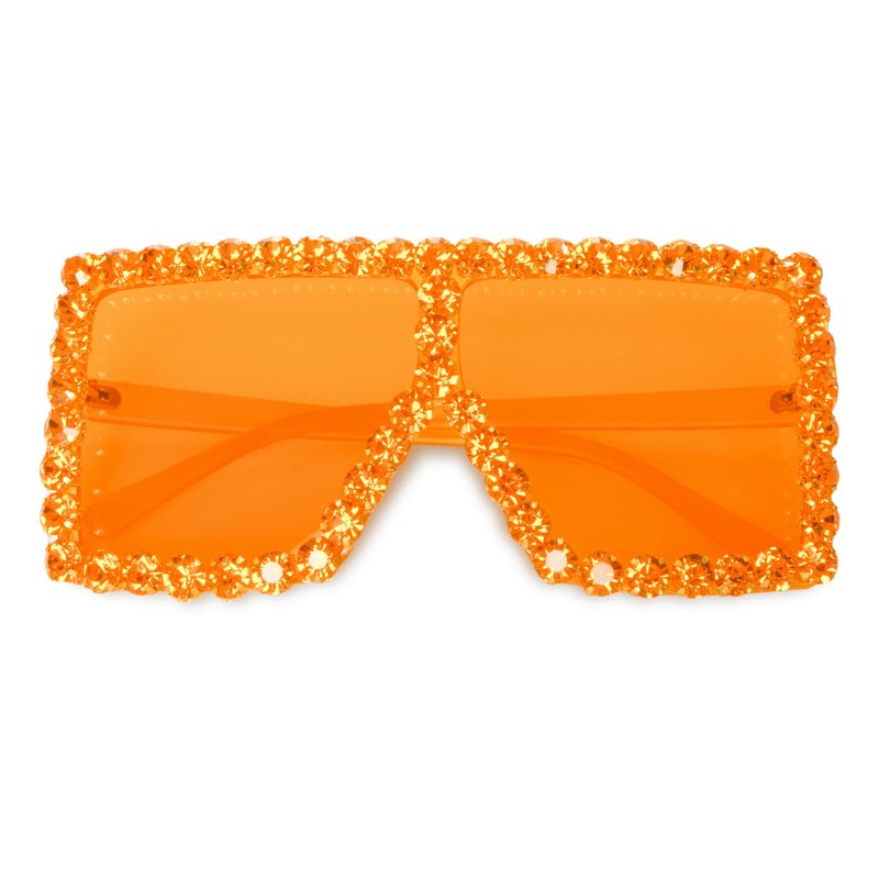ailov Oversized Trendy Bling Crystal Sunglasses for Men Women Party