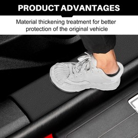 KUNGKIC For Ford Mustang 2024 2025 PU Car Door Edge Protector Sill Protector Sticker Film Anti-Collision Protection Cover Threshold Strip Accessories (Faux Leather)