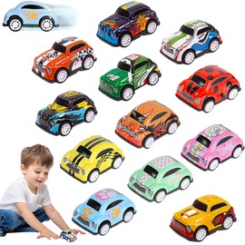 RXKFIGX 12 pcs Pull Back Cars Metal Pull Back Cars Matchbox Car Mini Push and Go Car Toy Small Cars For Kids Pullback Diecast Cars For Children Older Than 3 Years