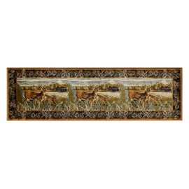 Champion Rugs Wildlife Nature Cabin Deer Scene Area Rug Carpet (2 Feet 2 Inch X 7 Feet 2 Inch Runner)