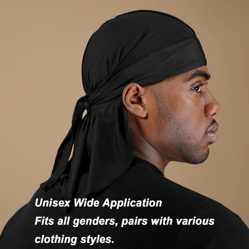 HEIZHU Silk Durag Mens for 360 Waves Dreadlocks, Silky Satin
