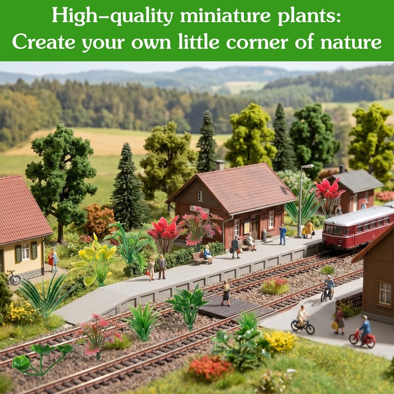 100 Pcs Mini Model Trees Miniature Plants Set
