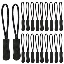 ZELHYEUU 20 Pieces Zipper Pulls, Zip Puller Replacement for Backpacks, Zip Tags Cord Pulls, Non-Slip Zipper Tags, Black Zipper Pull Replacement, for Backpacks, Tents, Trolley Cases, Jackets