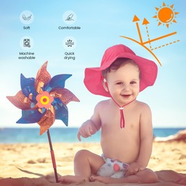 HECCEI Baby DryShade Sun Hat UPF 50+ Adjustable Children's Sun Hat with Wide Brim Breathable and Quick-Drying for Boys Girls, pink, 0-6 months