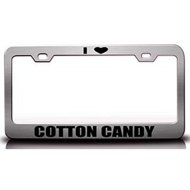 Custom Brother - I Love Cotton Candy Food Vegetable Fruit Metal Car SUV Truck License Plate Frame Ch s41