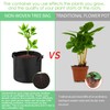 Garden4Ever 5-Pack 15 Gallon Grow Bags Heavy Duty Container Thickened