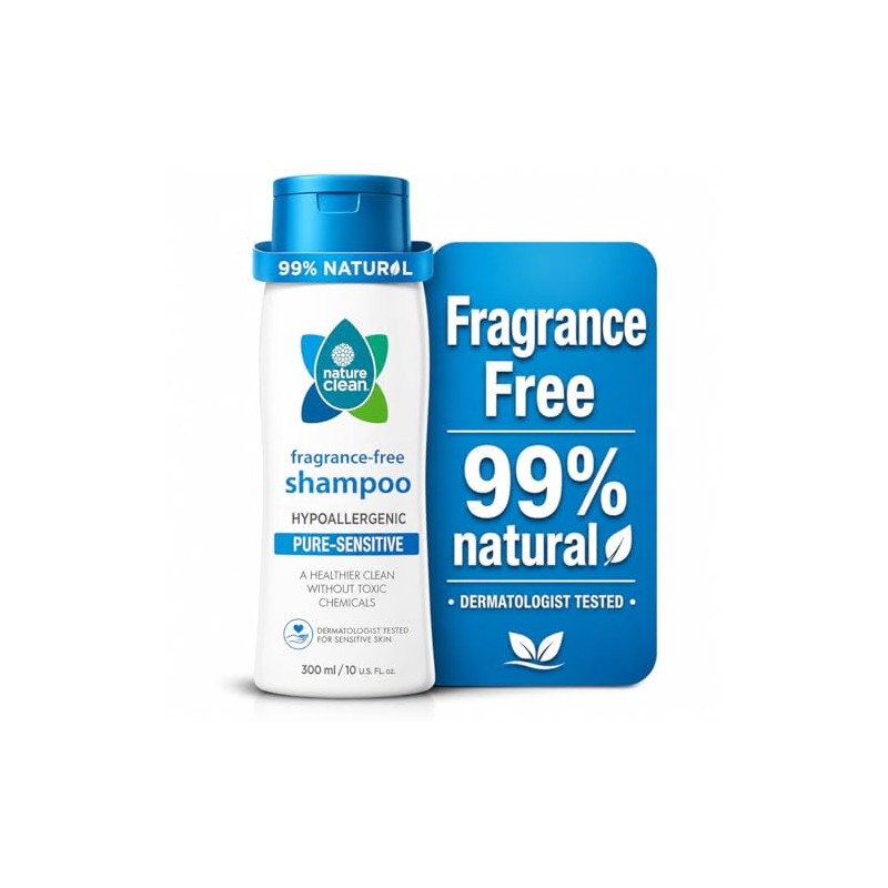 Nature Clean Pure Sensitive Shampoo, Unscented, 10 Fluid Ounce.